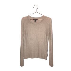 Tahari Linen Blend Top - Neutral, Size Small